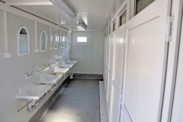 Container Toilet and Shower Inside