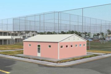 70 m² Przemysłowy prysznic i toaleta